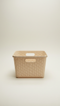 Matte Plastic Closet Basket With Integrated Handles
