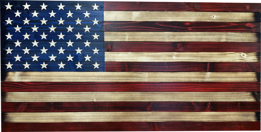 Large American Flag Hidden Gun Cabinet with Magnetic Lock – Quick Access Concealed Wall Safe for Rifles, Shotguns & Handguns